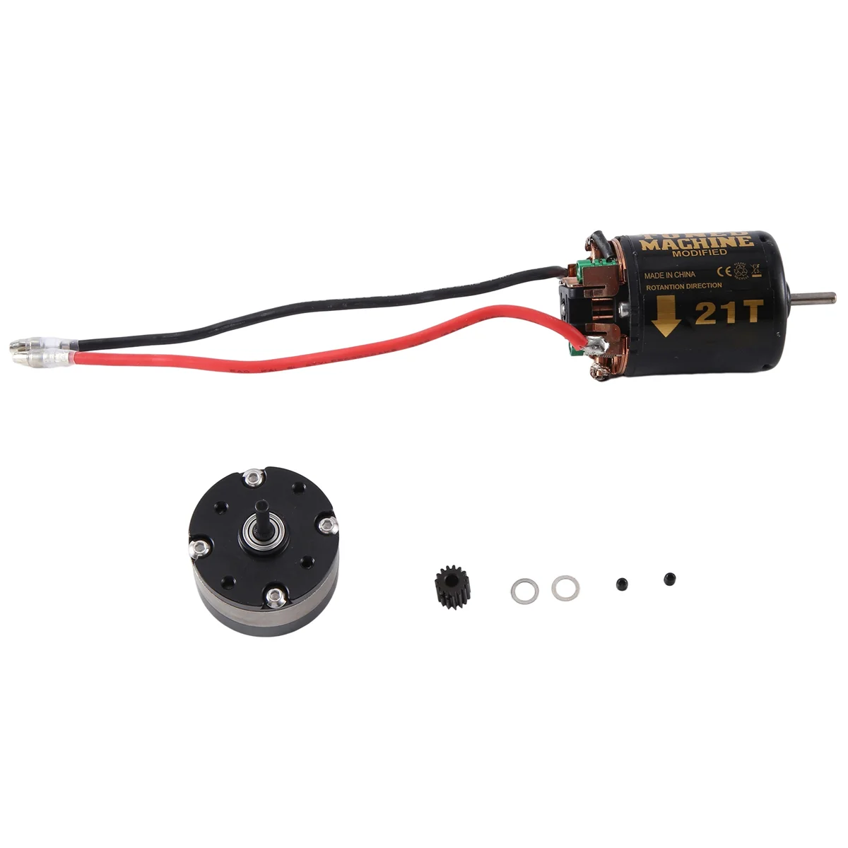 RCXAZ 540 Brushed Motor and 1: 4.2 Ratio Reducer Planetary Gearbox for 1/10 RC Crawler Car Axial SCX10 TRAXXAS TRX4, 21T