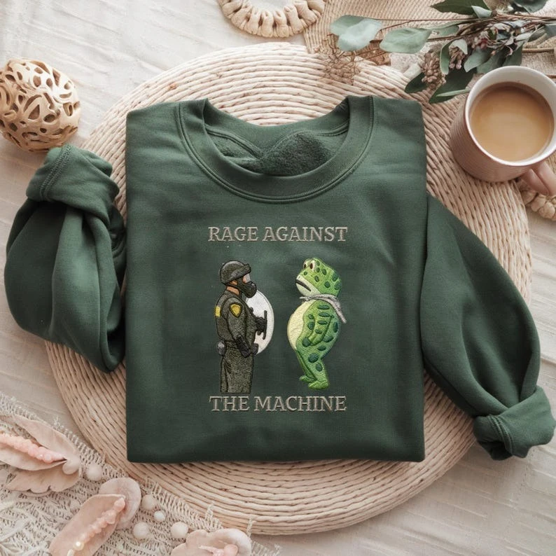 Embroidered Portland Freedom Frog Anti Ice Resistance Protest Pro Immigration Frog Activist Tee No Kings Day Keep Warm Pullover