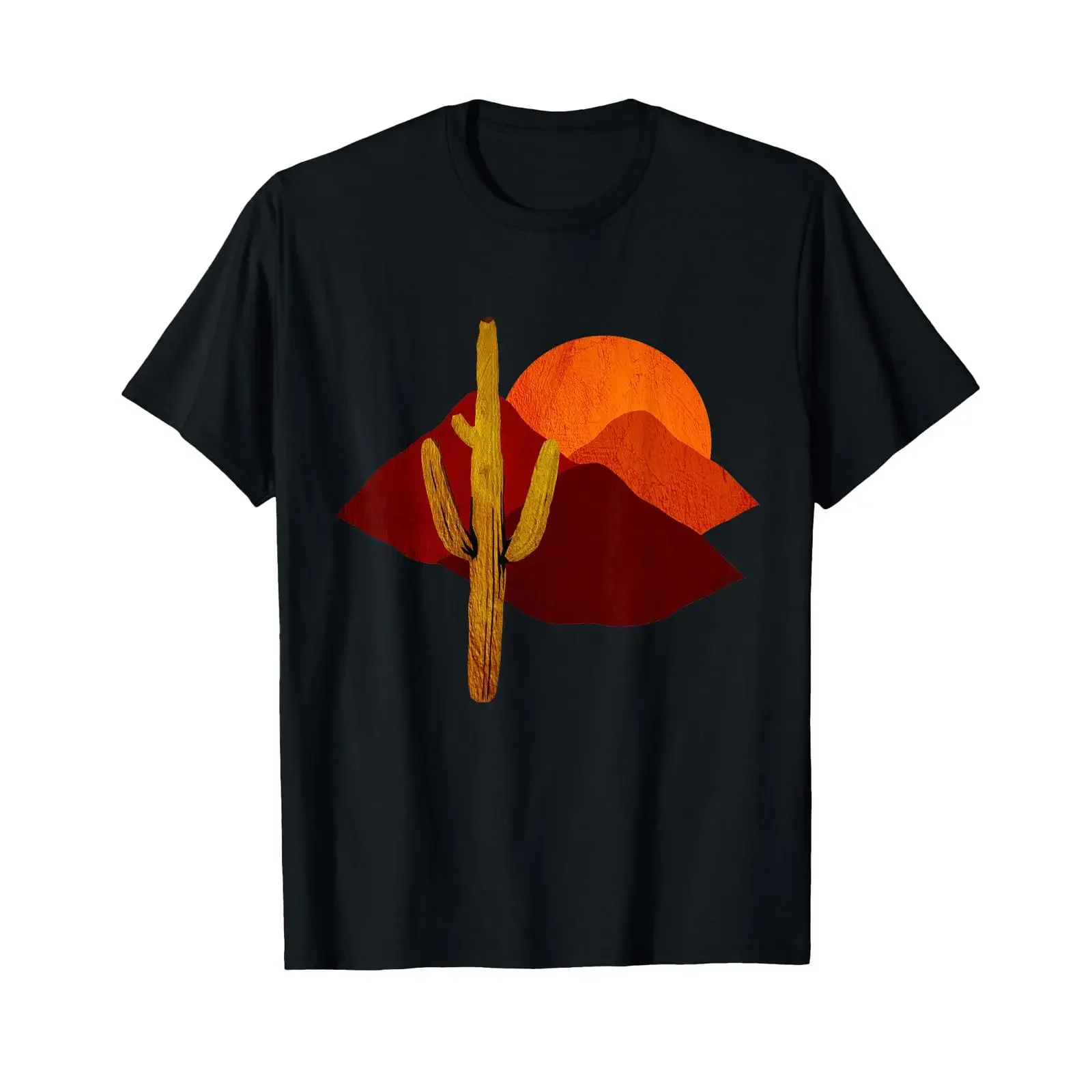 Saguaro Sunset Vintage Desert Cactus Scene T Shirt vintage Washed Unisex Slightly Soft Comfortable homme streetwear Stylish