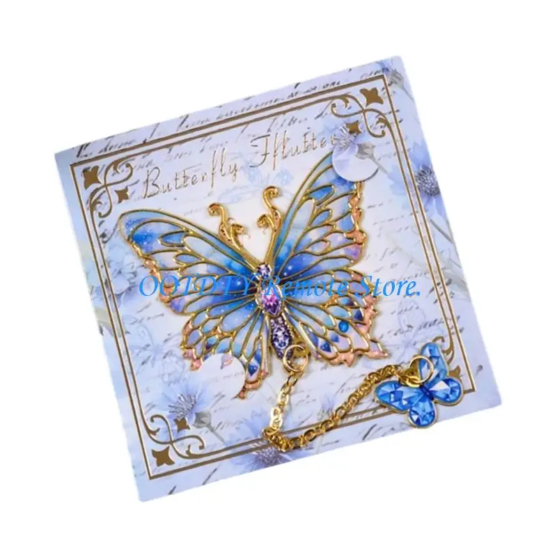 

Butterfly Bookmarks Decorative Metal Bookmarks with Chain Pendant for Reading
