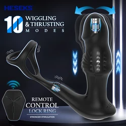 Bead Thrusting Prostate Massager For Men Remote Control Anal Vibrator Butt Plug With Vibration Gay Sex Toys Sex Toy for Couples