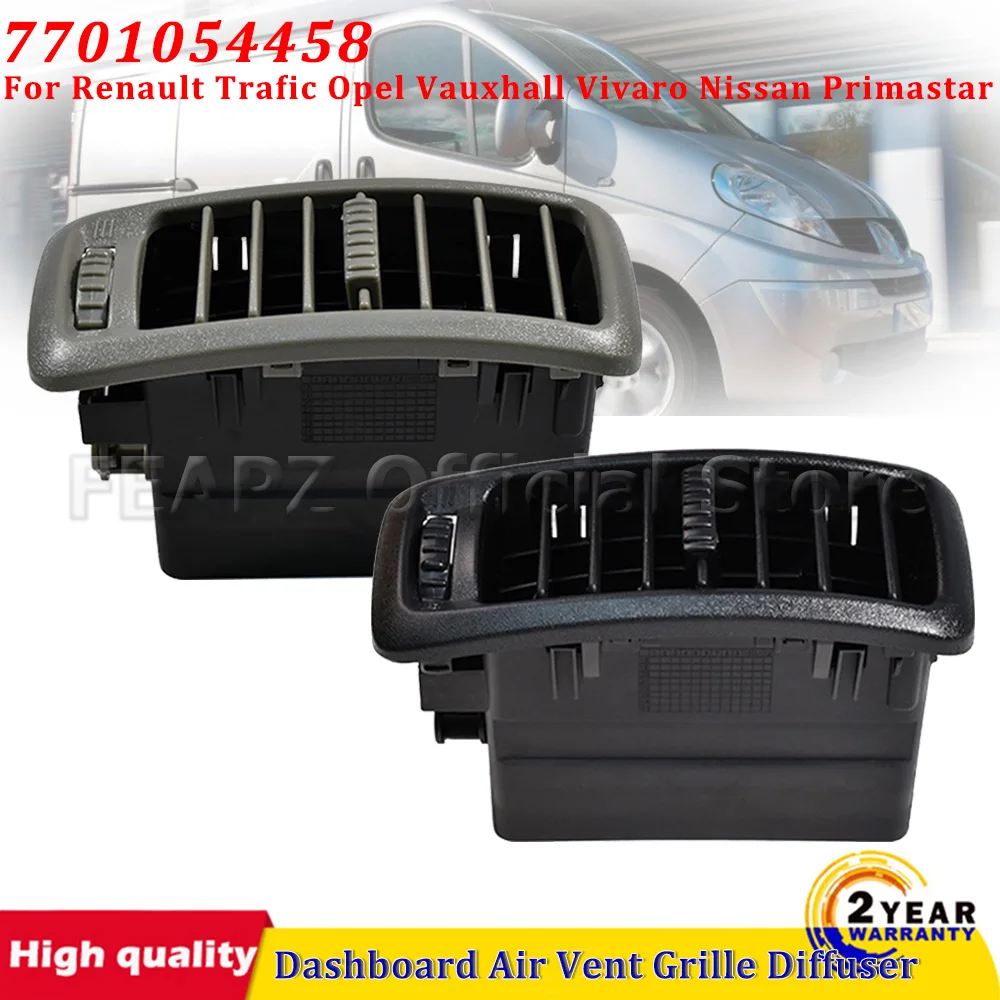 

For Renault Trafic Opel Vauxhall Vivaro Nissan Primastar Black / Gray Center Panel Dashboard Air Vent Grille Diffuser 7701054458