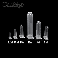 50pcs Garden Storage Bottles Centrifuge Tube Container with Cap Transparent Laboratory Test Accessories Plastic 0.2-10ML