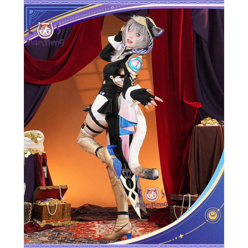 게임 Honkai: 스타 레일 Cifera 코스프레 의상 할로윈 파티 새로운 여성 점프 슈트 테일 액세서리 가발 소품 유니폼 Cifera 세트