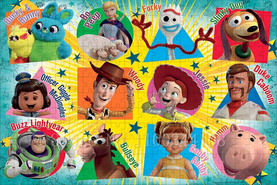 Disney Toy Story Jigsaw Puzzles Cartoon Movies Character Woody Buzz Lightyear Forky Puzzles for Children Intelligence Game Toys