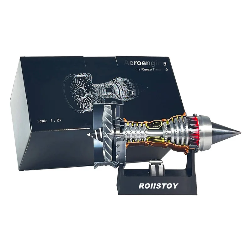 Juego de construcción de motor Turbofan con efectos brillantes y turbina de trabajo, modelo DIY de ciencia de aviación impreso en 3D para entusiastas