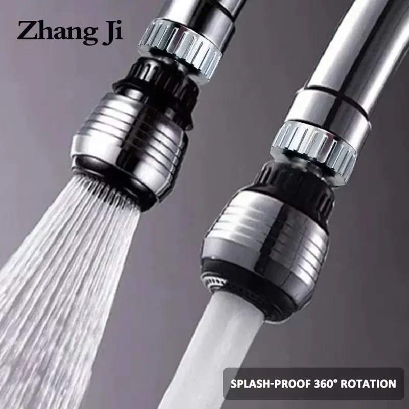 ZhangJi Aérateur de robinet de cuisine à 360 degrés, 2 modes, filtre à eau ajustable, diffuseur d\'économie d\'eau, connecteur de robinet de douche