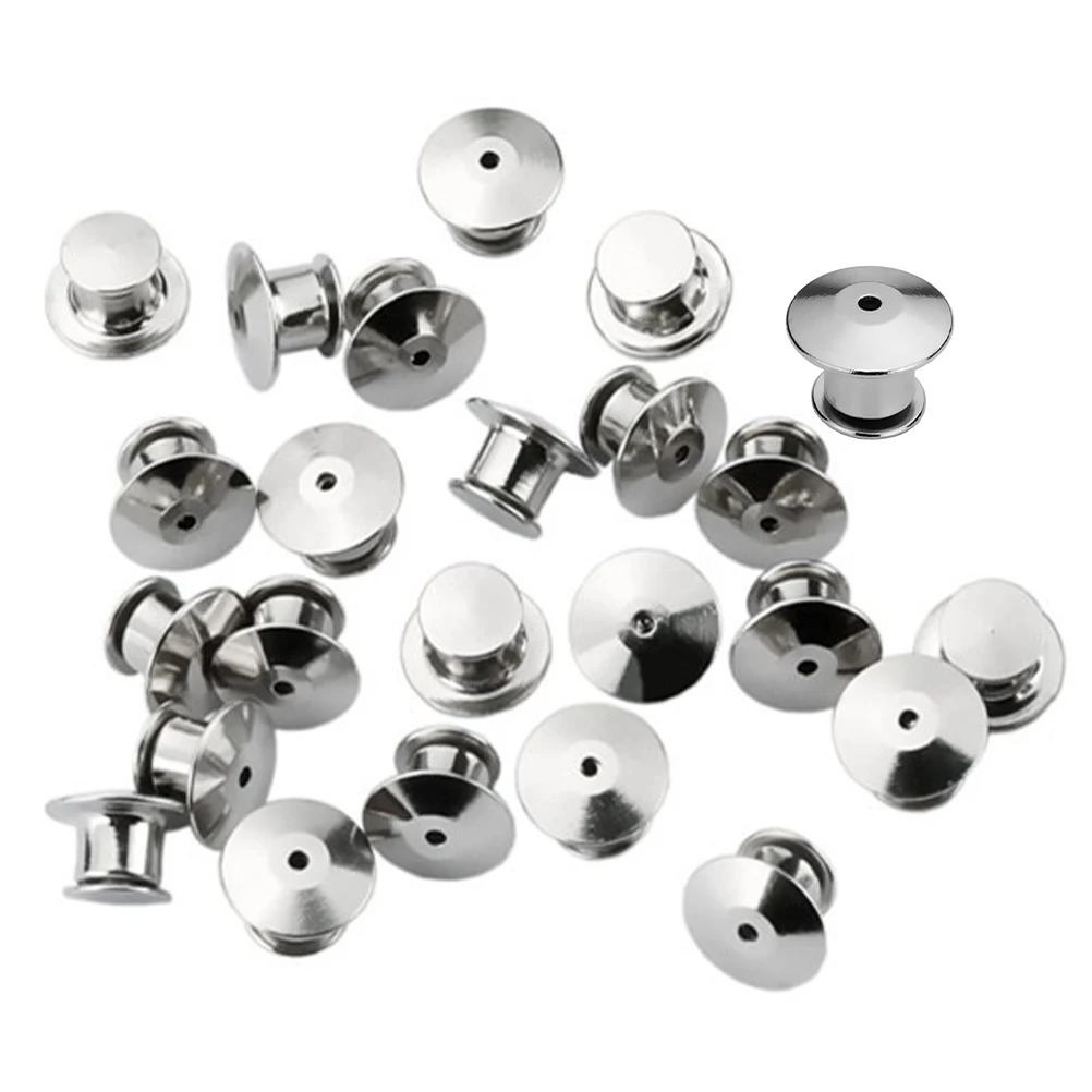 

30pcs Metal Nail-free Buttons Secure Pin Clasp Lock Safety Fasteners Silver Buckle Jewelry Parts Accessories