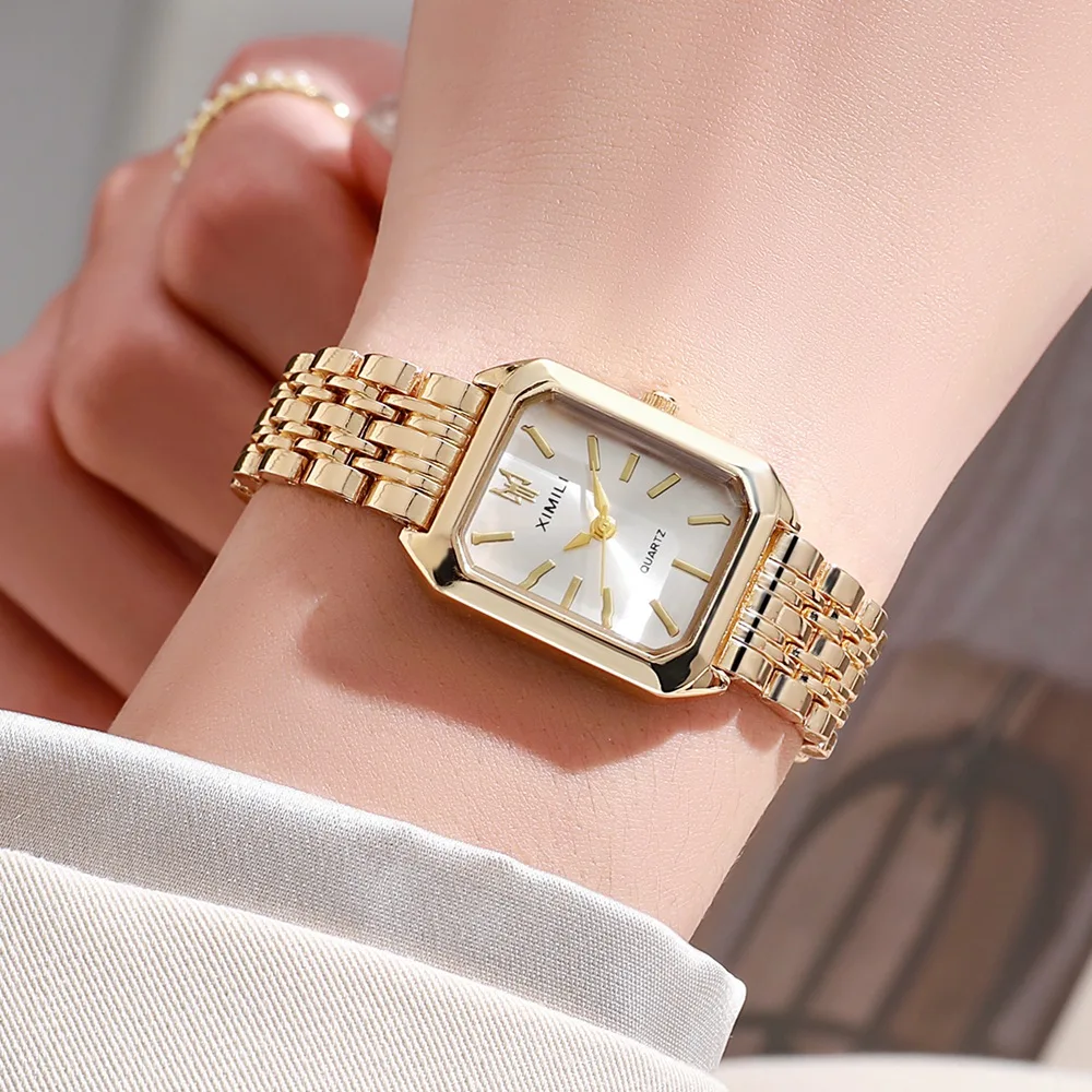 Luxury Women Watches Fashion Simple Square Quartz Watch Casual Women Watch Business Folding Alloy Ladies Clock Relogio Feminino