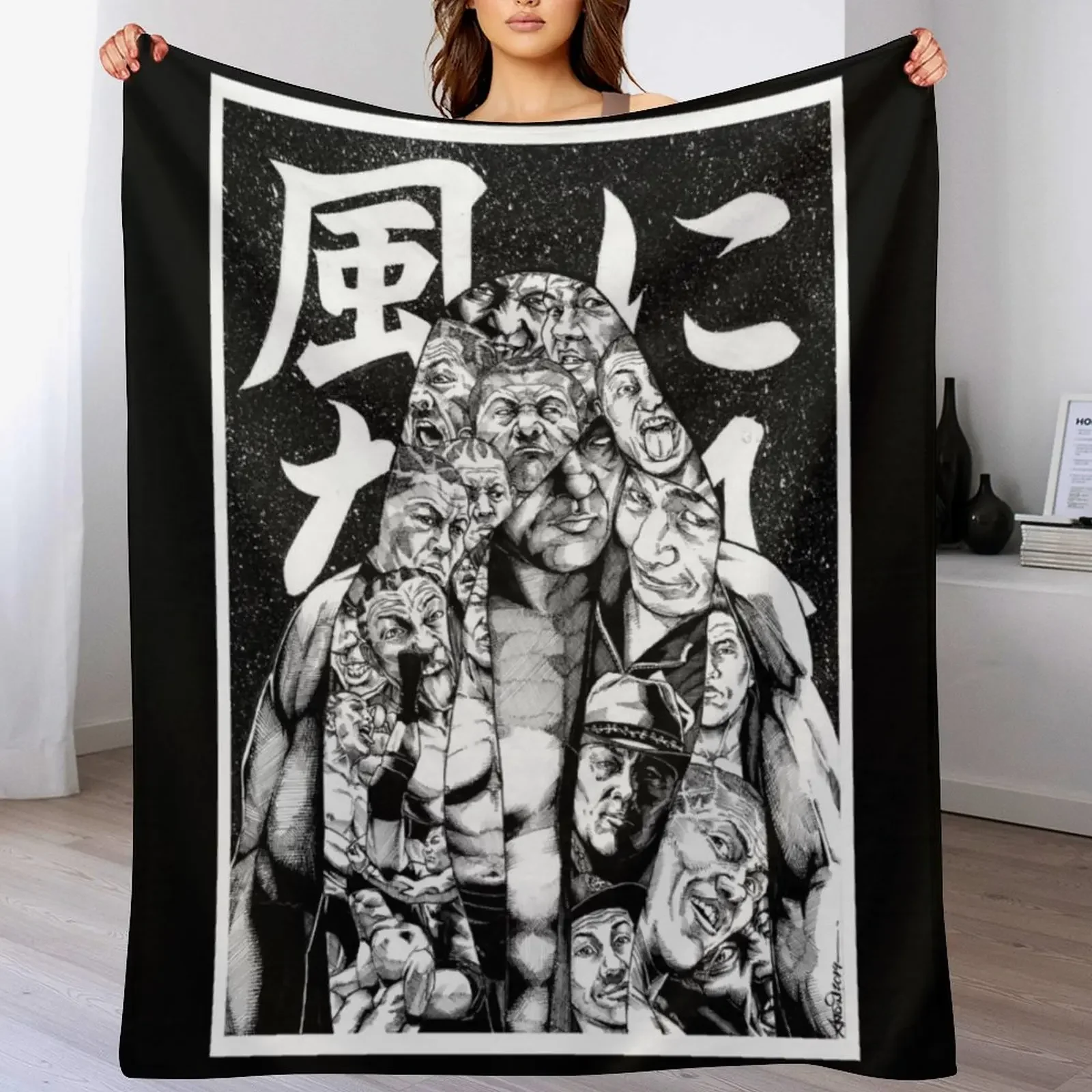 

KAZE NI NARE (WHITE) Throw Blanket Designers blankets and throws Bed linens warm winter Blankets