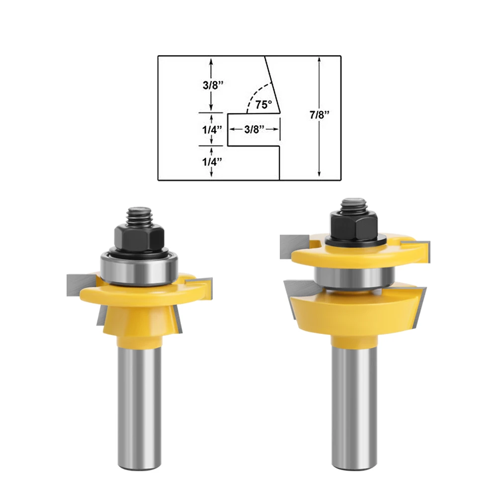 LAVIE 2-teiliges Shaker-Nut- und Fügefräser-Set, HSS-Schwalbenschwanzfräser für CNC-Holzbearbeitung, 5 Schaftgrößen erhältlich MC02057 – Detail 2