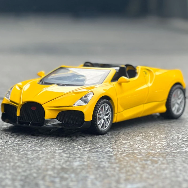 1:32 Bugatti Mistral W16 Alloy Sports Car Model Diecasts & Toy Vehicles Metal Racing Car Model Simulation Sound Light Kids Gifts