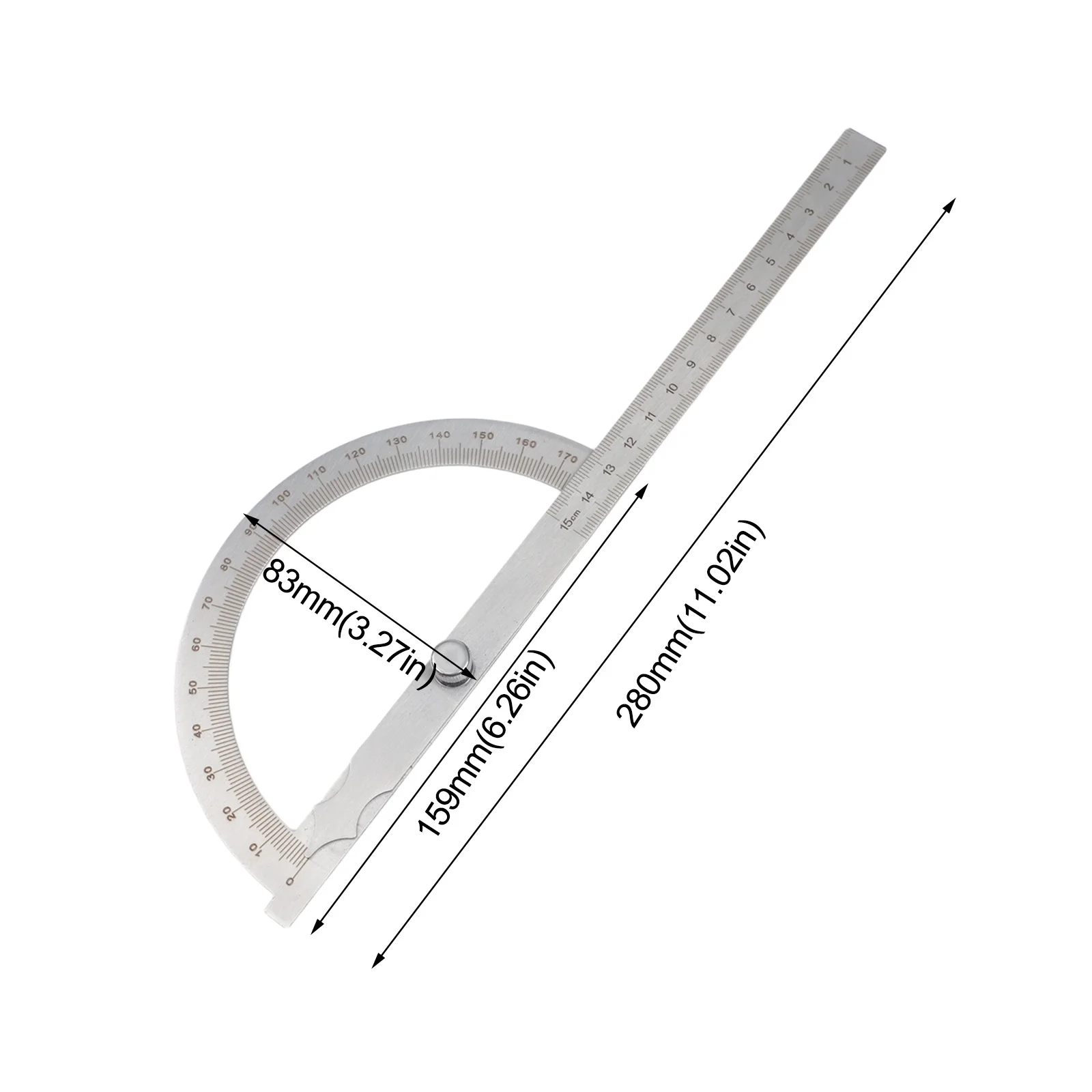 Protractor With 0 To 180 Degree Scale And Tightening Screw For Fixed Angle Locking During Transfer Measurements
