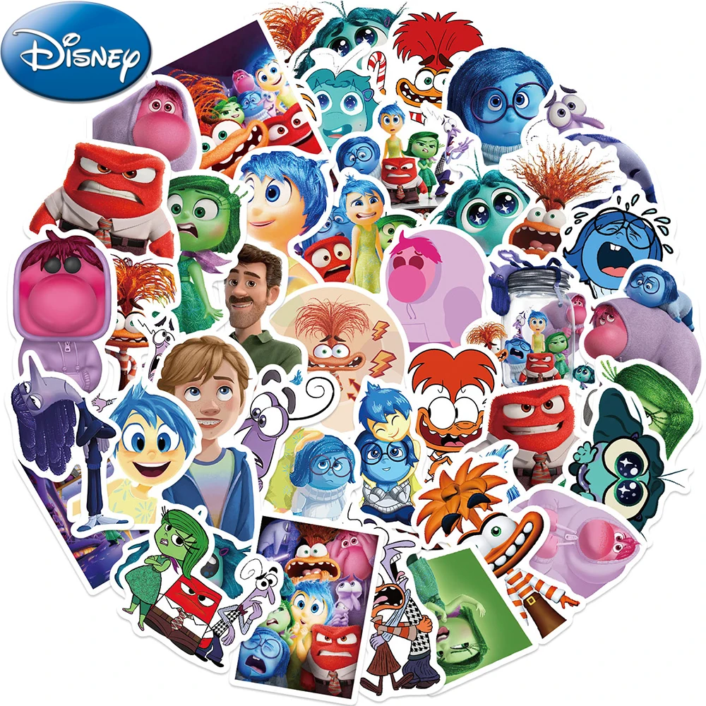 Disney-Inside Out Cartoon Adesivos, decalques impermeáveis, Graffiti Papelaria, Laptop, Telefone, Legal, DIY Etiqueta Brinquedos, Crianças, 10 Pcs,