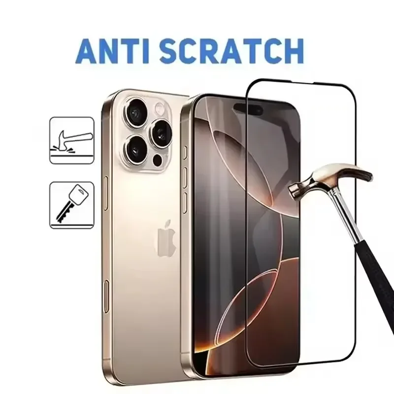 5 szt. Szkło Hartowane 100D do iPhone 15 14 13 12 11 16 Pro Max Mini Folia Ochronna na Ekran do iPhone 17 PRO XR X XS MAX 7 8 Plus Szkło — zdjęcie produktu 4