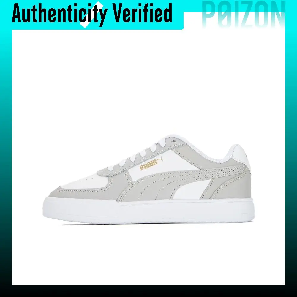 PUMA Caven Comfortable Abrasion Resistant Low top Skateboard Shoes Unisex White Gray 380810-35