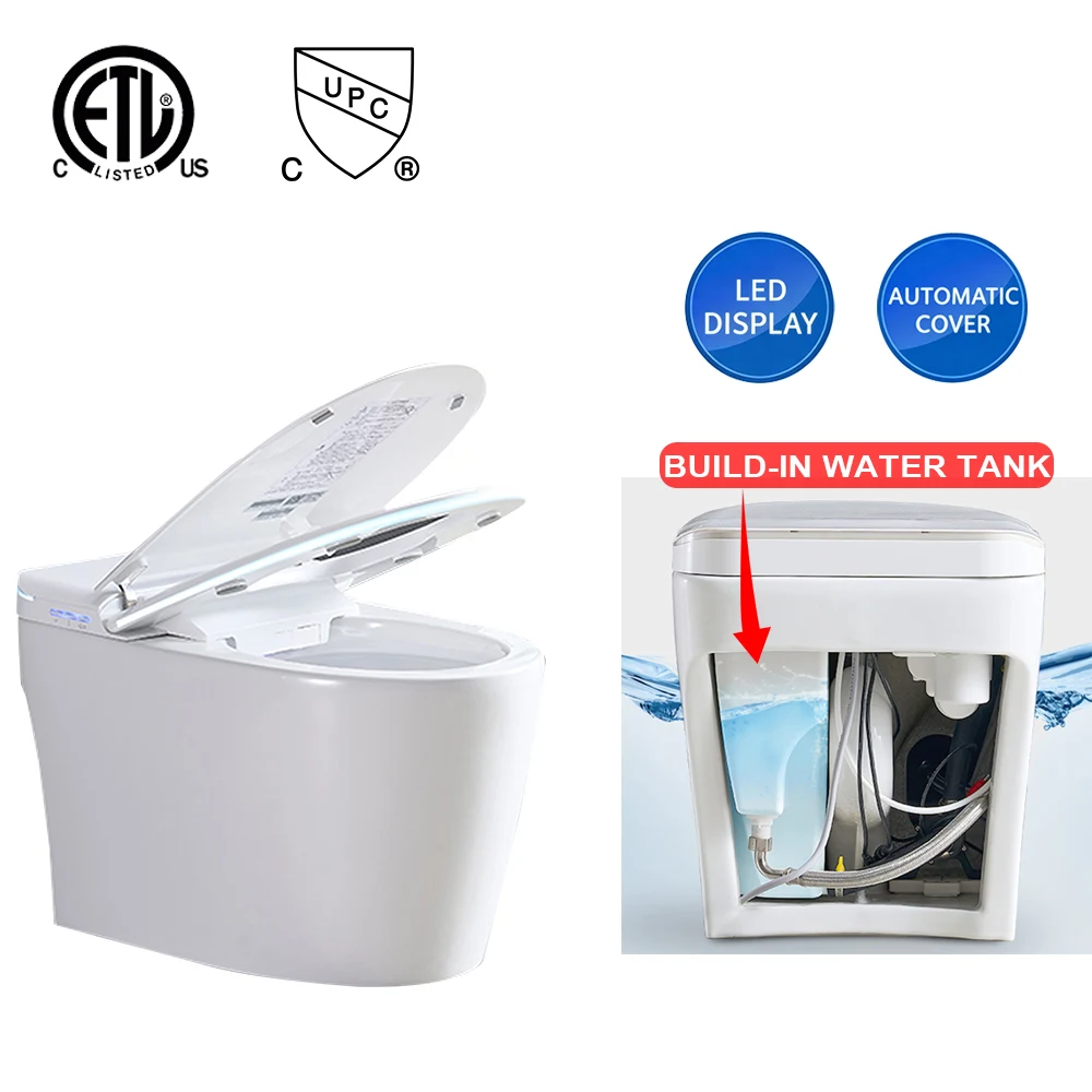 CUPC ETL Sanitary Ware Electric Bidet Toilet, Automatic Flush Intelligent WC Bathroom Smart Toilet