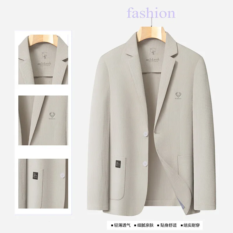 Blazer Summer Men's Casual Fashion Korean-style Business Solid Color Breathable, Lightweight and Sun-protective Clothing Blazer