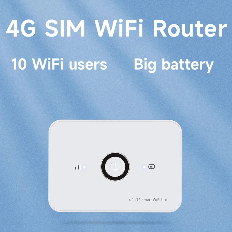 4G-SIM-Karte, WLAN-Router, LTE-Modem, 10 WLAN-Benutzer, Tasche, MIFI-Hotspot, eingebauter Akku, tragbares WLAN