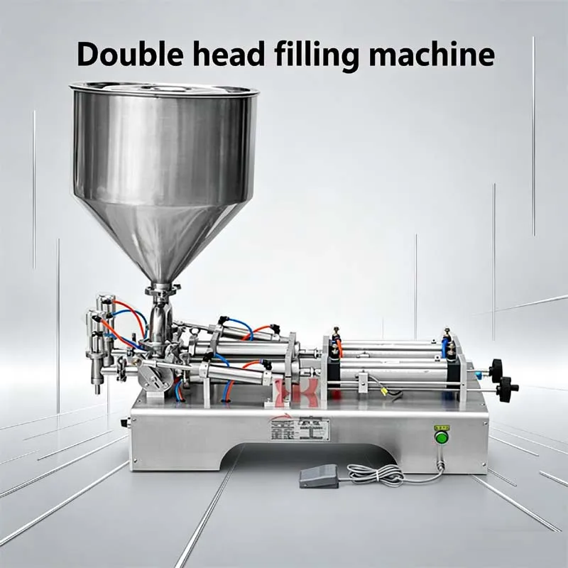 

Automatic Filling Machine Cosmetic Water Perfume Essential Oil Double Heads Bottle Filler With Conveyo