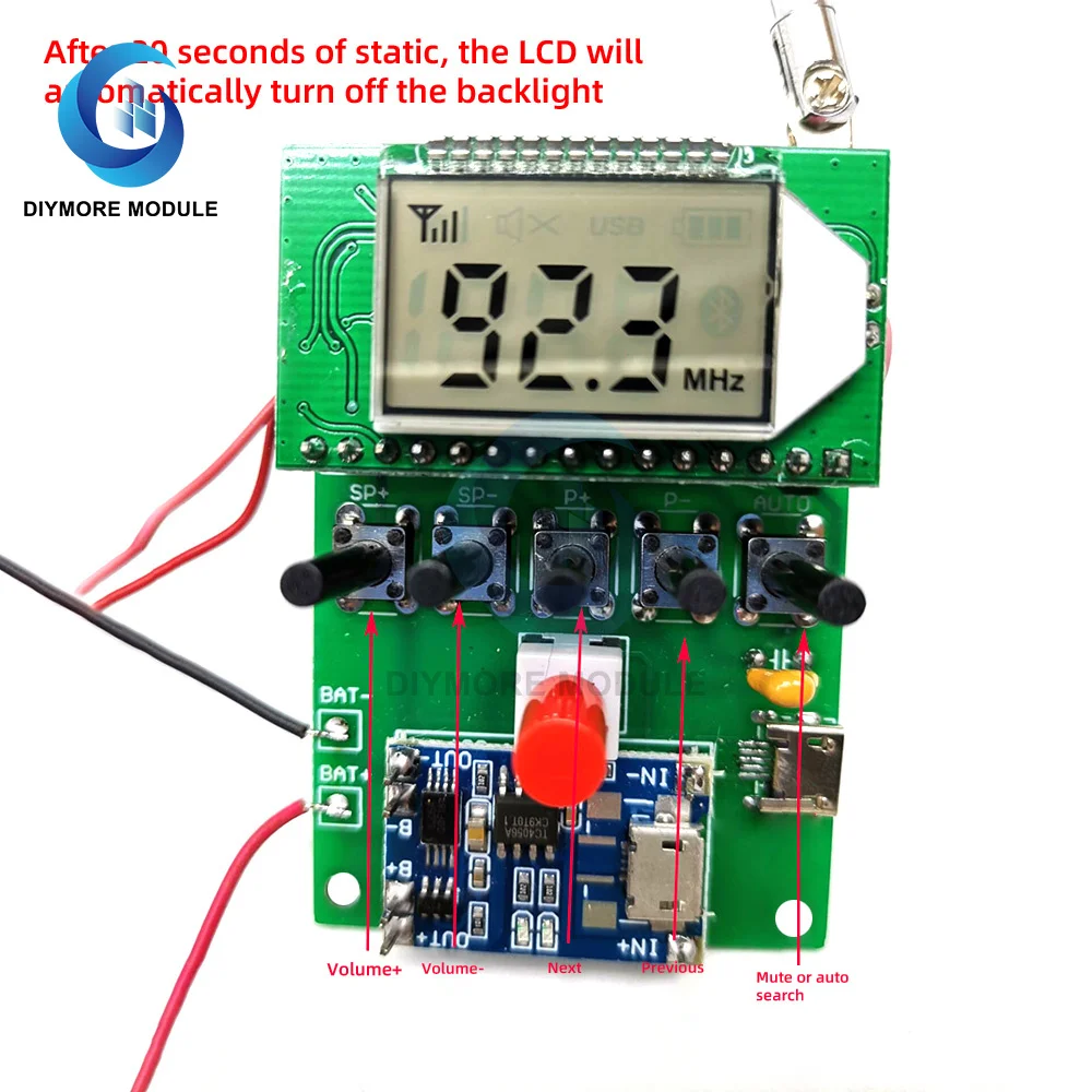 FM Radio Kit DIY Soldering Project Adjustable Wireless Receiver LCD Display FM Digital Radio Module DIY Kits For Leaning