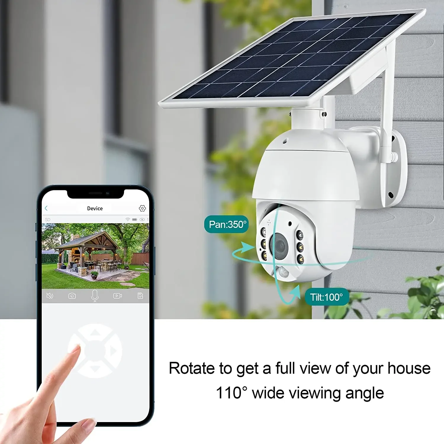 2023 Outdoor HD 2MP PIR Drahtlose CCTV Sicherheit PTZ Dome Solar Batterie Kamera IP Wifi Smart Tuya Netzwerk Kamera