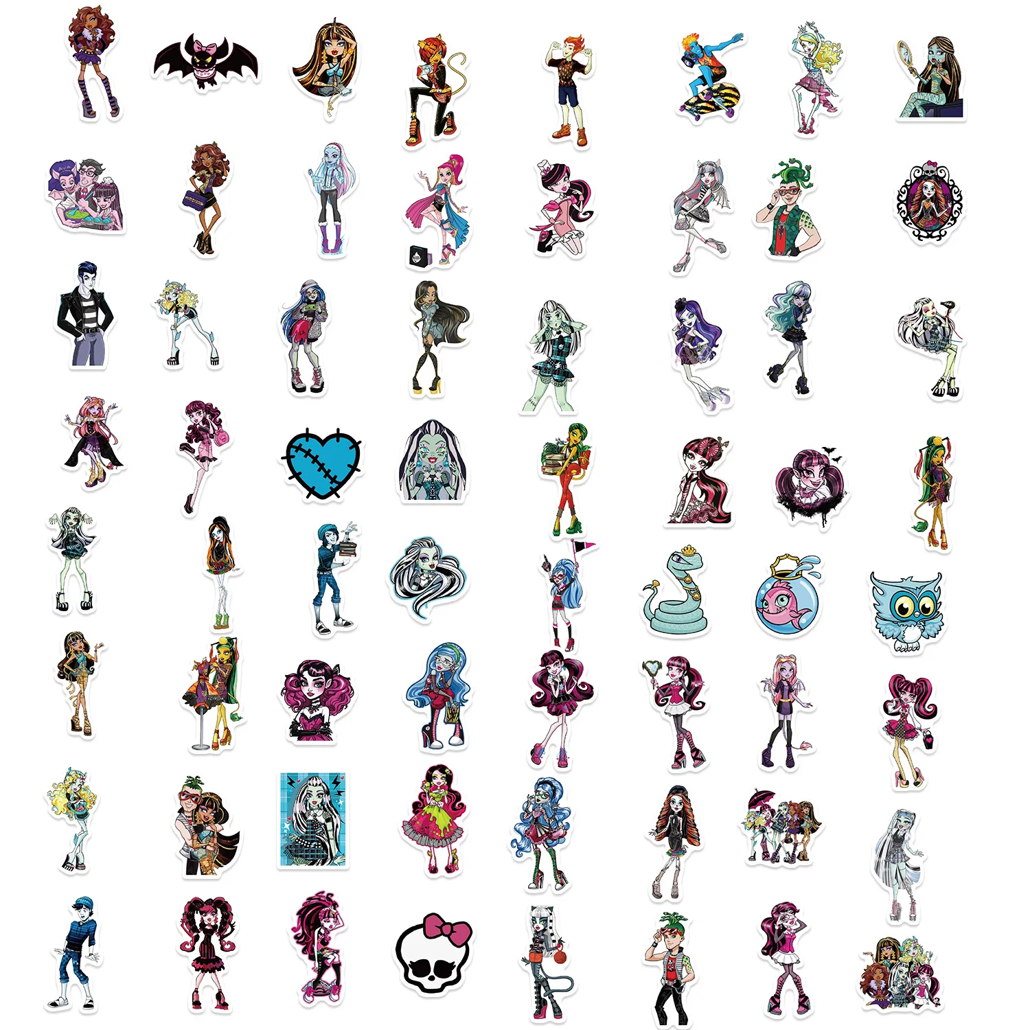 10/30/50PCS New Monster High School Sticker Cartoon Graffiti iPad Helmet Water Cup Guitar DIY Scrapbook Toy Decoration Wholesale