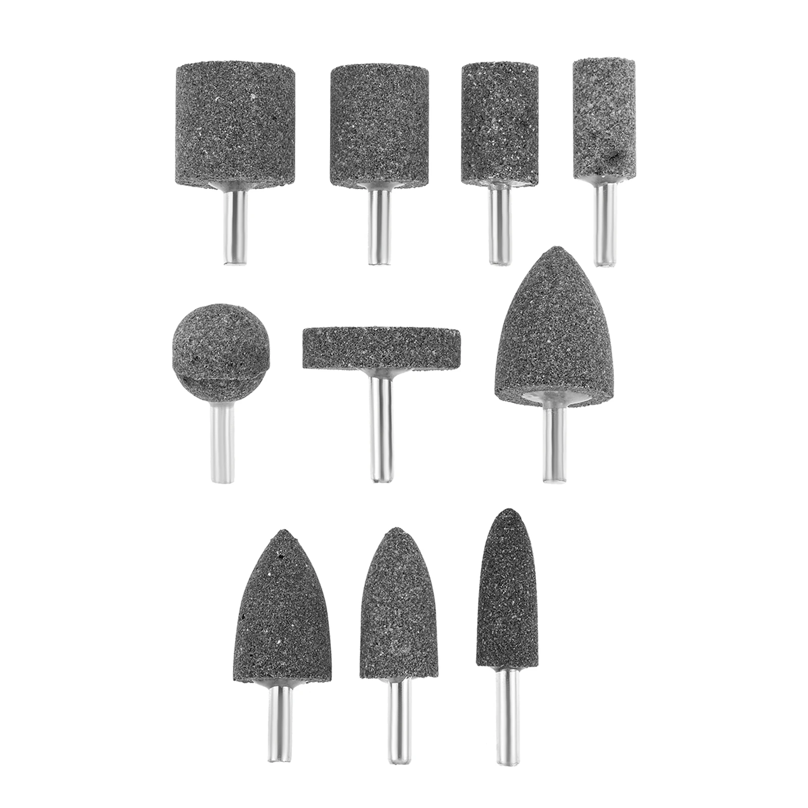 Mèches de meulage à distance en oxyde d'aluminium, Broyeur de forage, Monté conversif, Charbon, Tige 1/4 ", Outils électriques à distance, 10 pièces