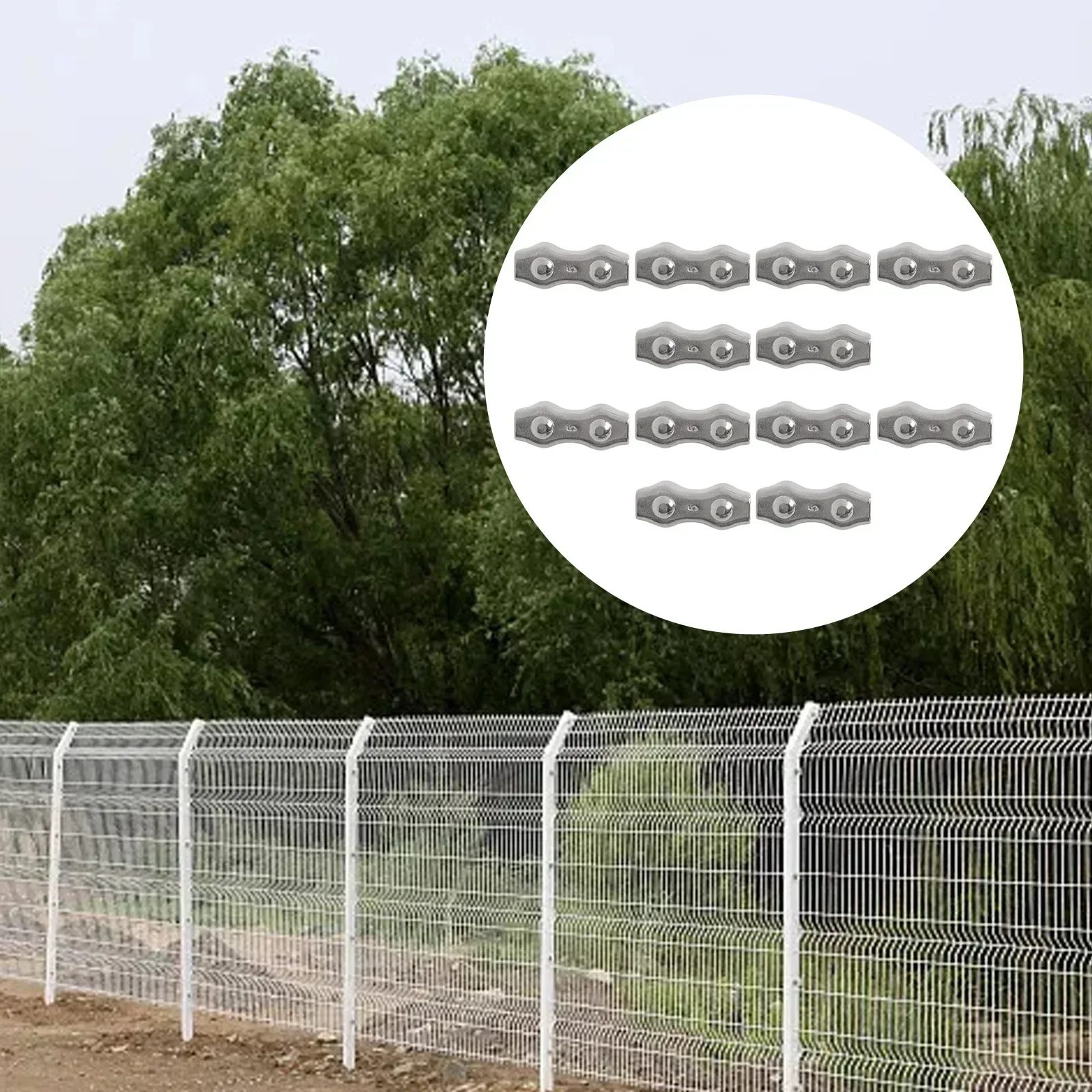 12pcs forM5 Rope Connectors for Electric Fences Galvanized Steel Construction Ensures Long Lasting Performance