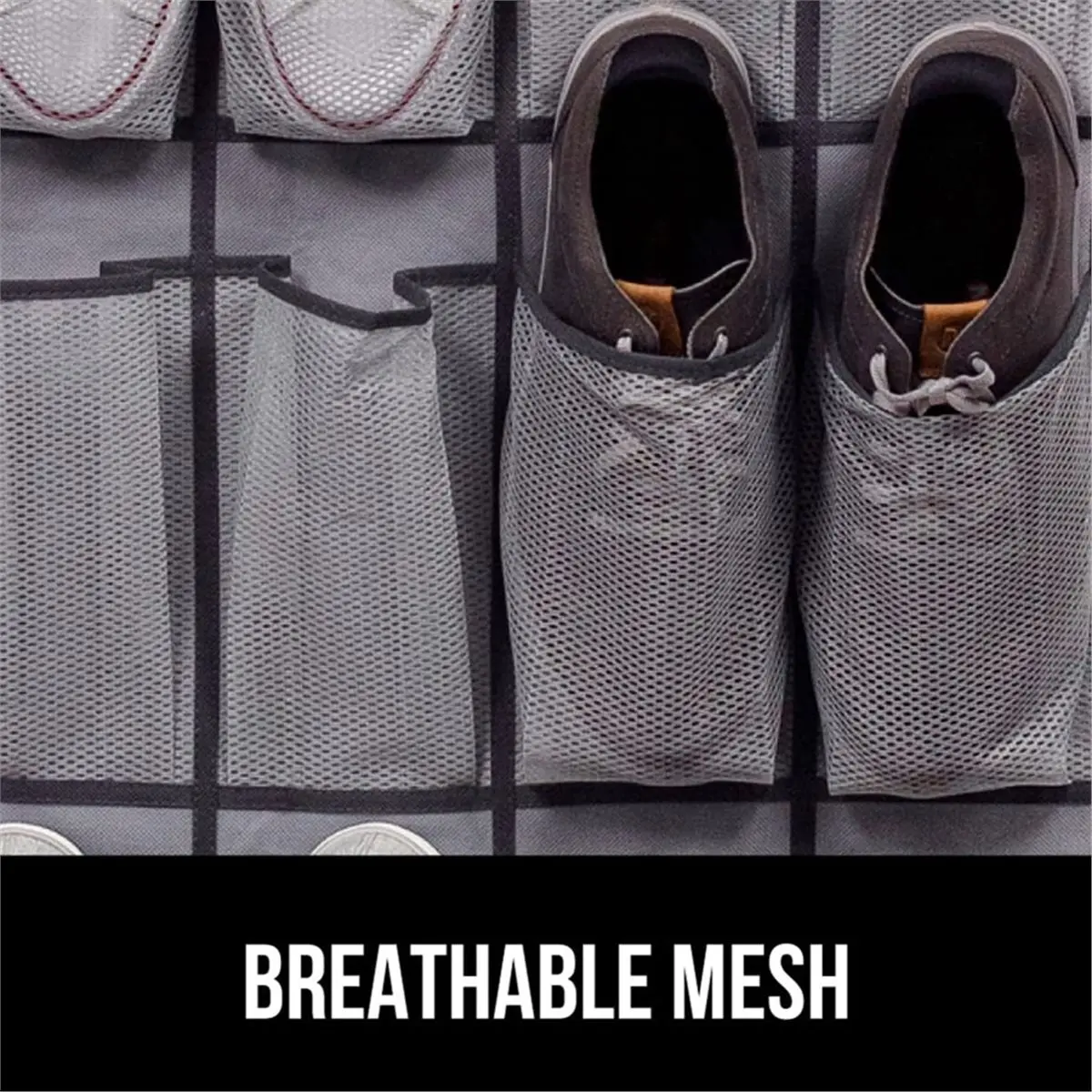 AT33 1 Pack over the Door Shoe Organizer with 35 Large Mesh Pockets, Space-Saving Hanging Storage for Shoes, Accessories