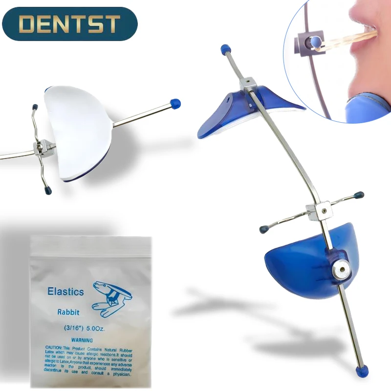 

Dentst Orthodontic Adjustable High Pull Headgear Dental Face Mask Single Pole +Orthodontic Elastics Ties Chain Band O-ring