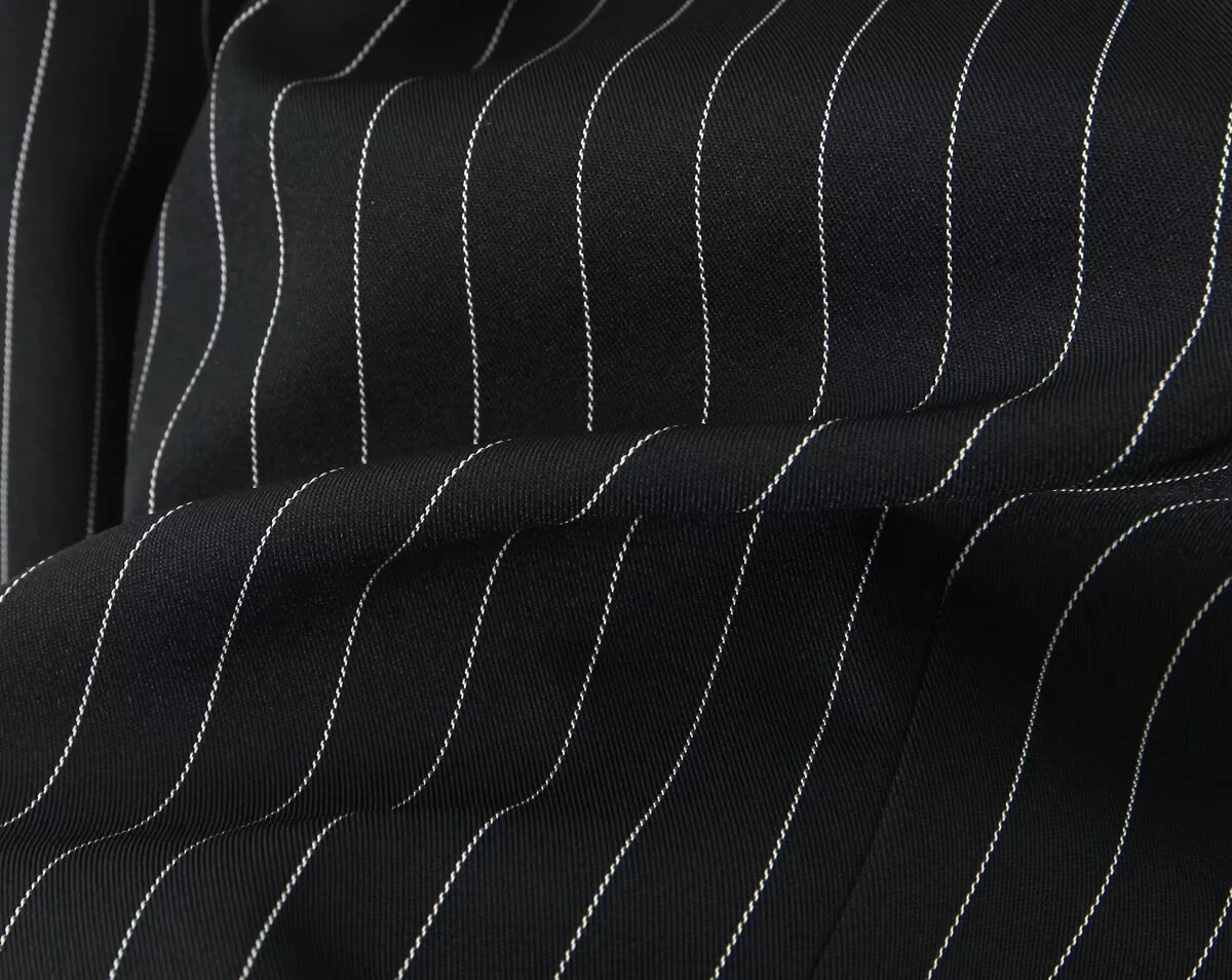 ZERAINS أزياء نسائية جديدة على الطراز الأوروبي والأمريكي، بدلة مخططة بسيطة بحاشية مكشكشة مزدوجة الصدر #6