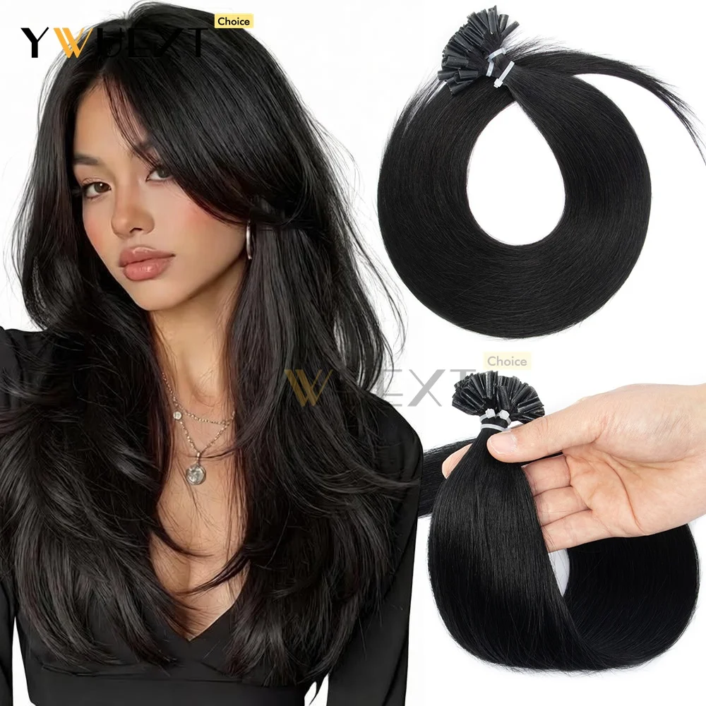 30G Nail U Tip Human Hair Extensions 12inch-20inch 50pcs Natural Straight U Tip Keratin Hair Extensions for Women Salon Quality