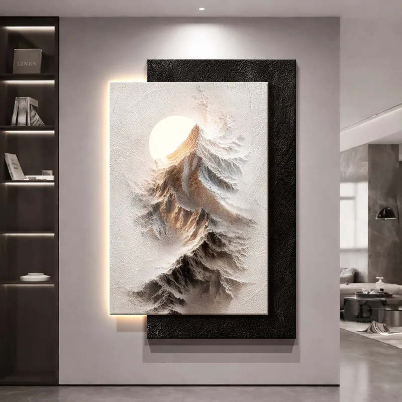 Advanced sense of Rizhao Jinshan entrance decoration painting relief three-dimensional corridor corridor mural light