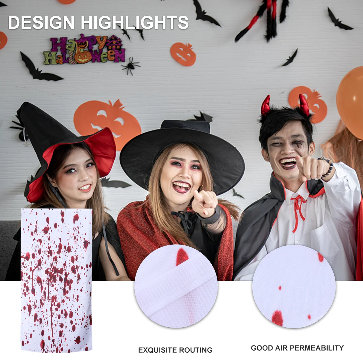 

Waterproof Shower Curtain Halloween Horrible Print Bathroom Curtains Waterproof Bath Curtain Decorative Horror Bathroom