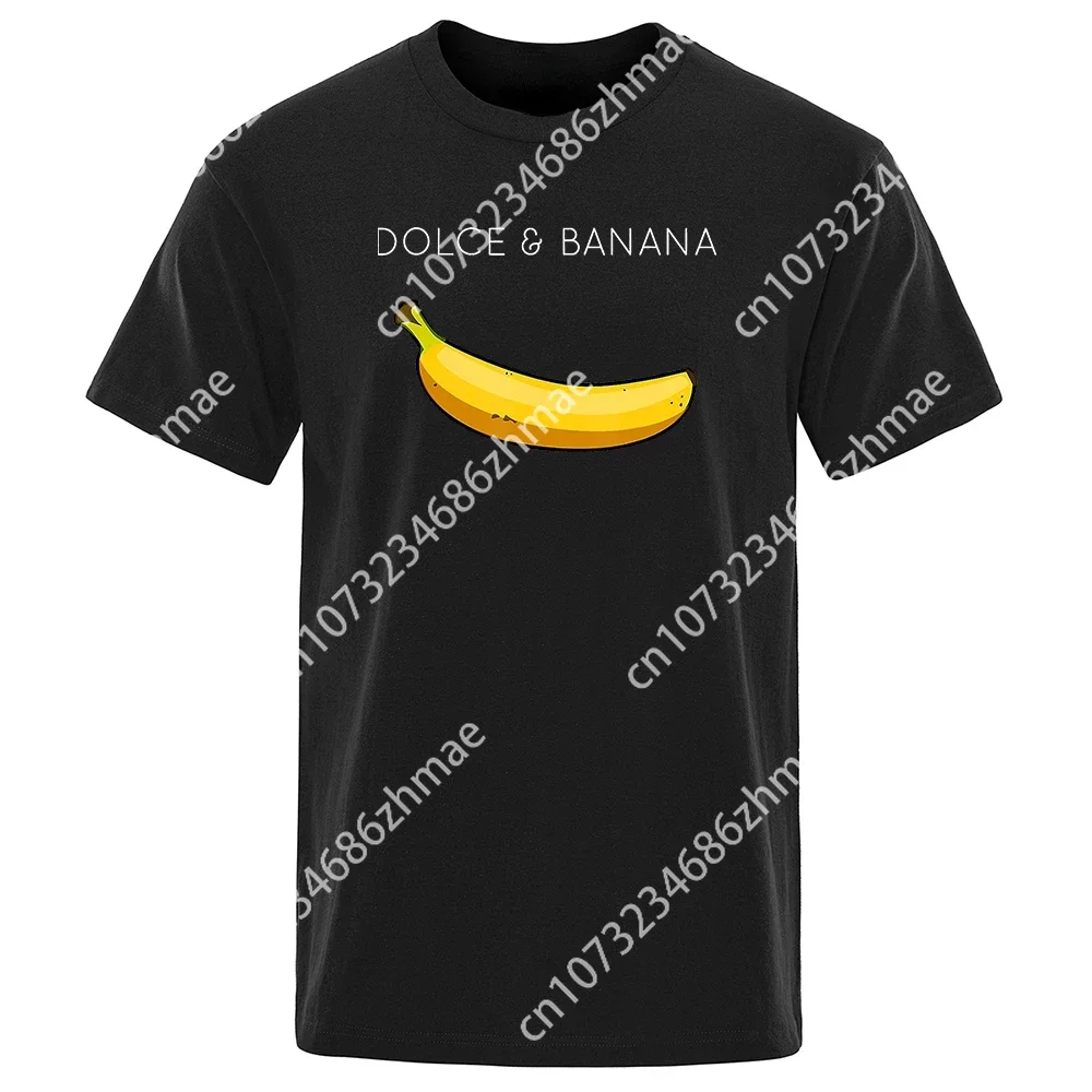 Dolce & Banana Print Mens T-shirts Crewneck Breathable Tops Modal Comfortable TShirt Men's Short Sleeve S-3XL Tees Shirts