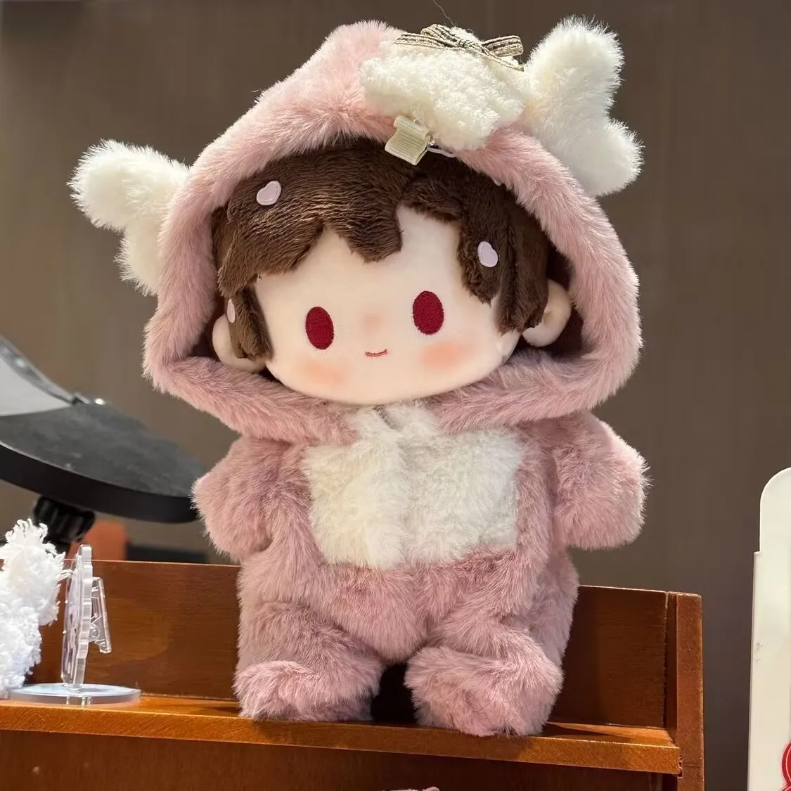 ตุ๊กตาพัฟฟ์ซีรีส์ 15 ซม., 10 ซม., 20 ซม., 40 ซม. มังกรน้อยห่อไฟกลางคืน ตุ๊กตาผ้าฝ้าย ชุดเสื้อผ้าผู้ชาย