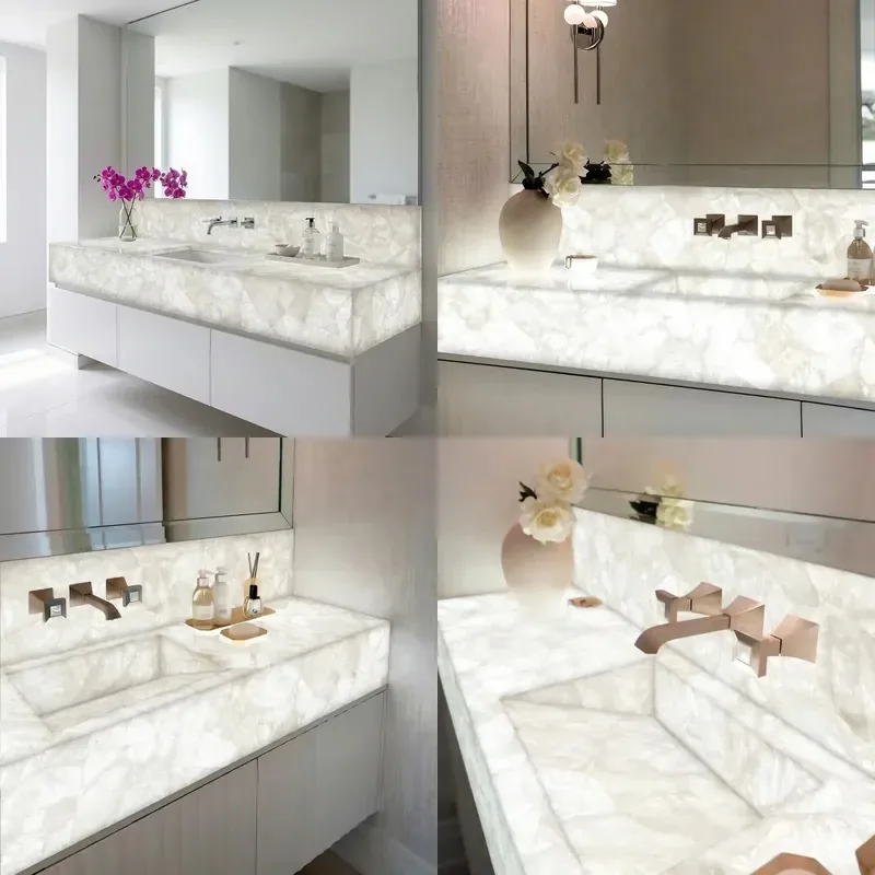 Premium Heat Resistant Limestone Bathroom Countertop Washstand for Bathroom Living Room Villa Interior Design