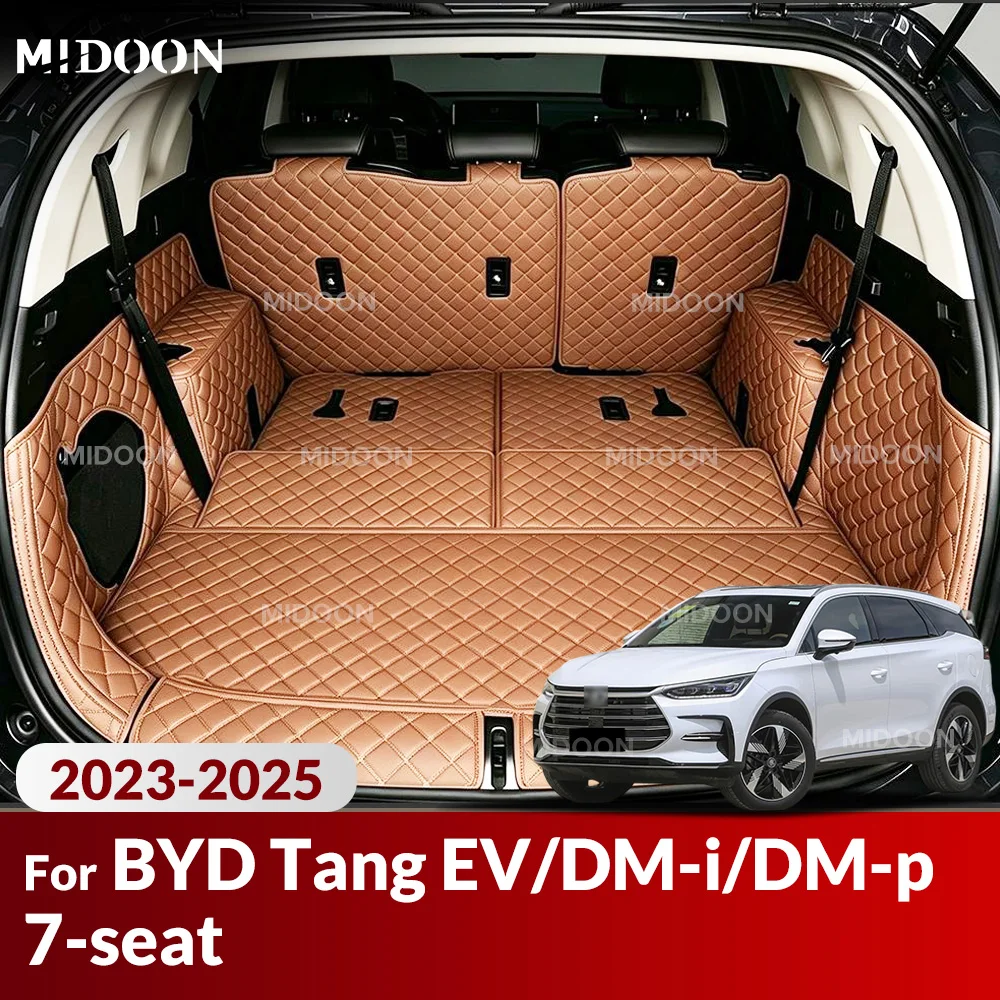 Kofferraummatte für BYD Tang EV/DM-i/DM-p 7-Sitzer 2023-2025 Vollständige Abdeckung Kofferraumauskleidung Laderaum-Schutz Auto-Innenausstattung Zubehör