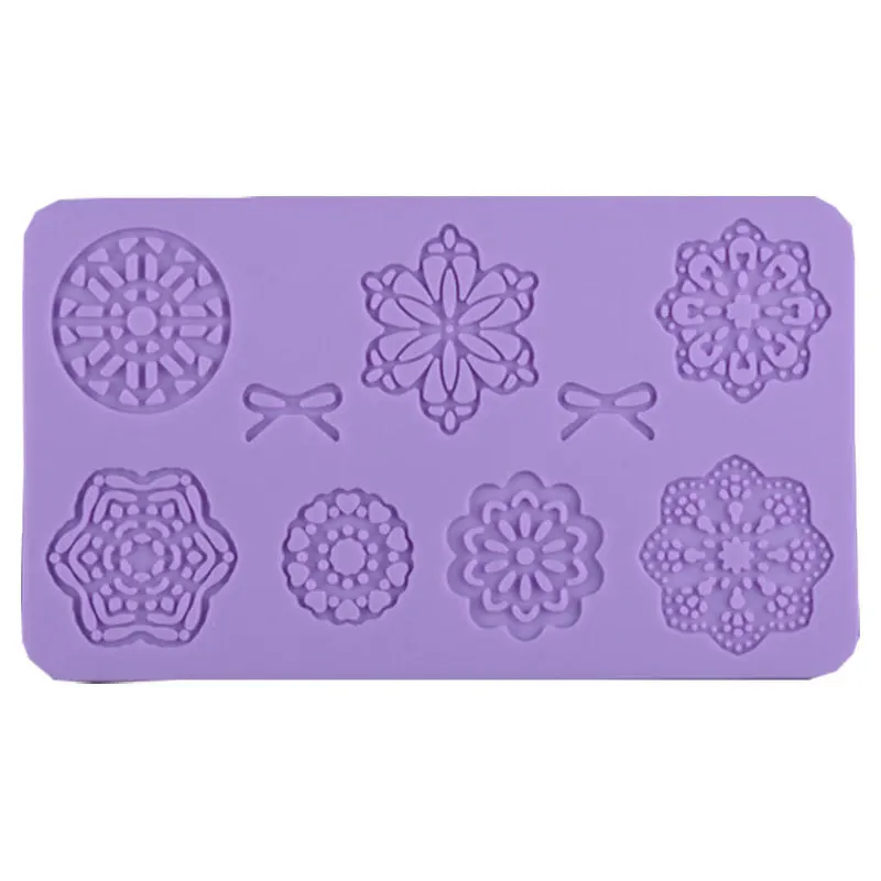 Silicone Mold Cake Mold Lace Mat Fondant Cake Decorating Tools Wedding Flower Butterfly Heart Bow Embossing Mould Bakery E563