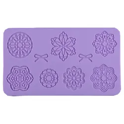 Silicone Mold Cake Mold Lace Mat Fondant Cake Decorating Tools Wedding Flower Butterfly Heart Bow Embossing Mould Bakery E563