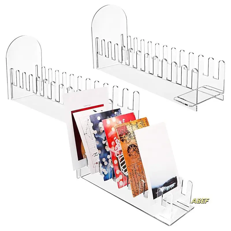 3 قطع من حامل عرض بطاقات المعايدة من الأكريليك مكون من 12 طبقة، حامل عرض بطاقات شفاف، سهل التجميع، حامل بطاقة لاصق للبطاقات البريدية