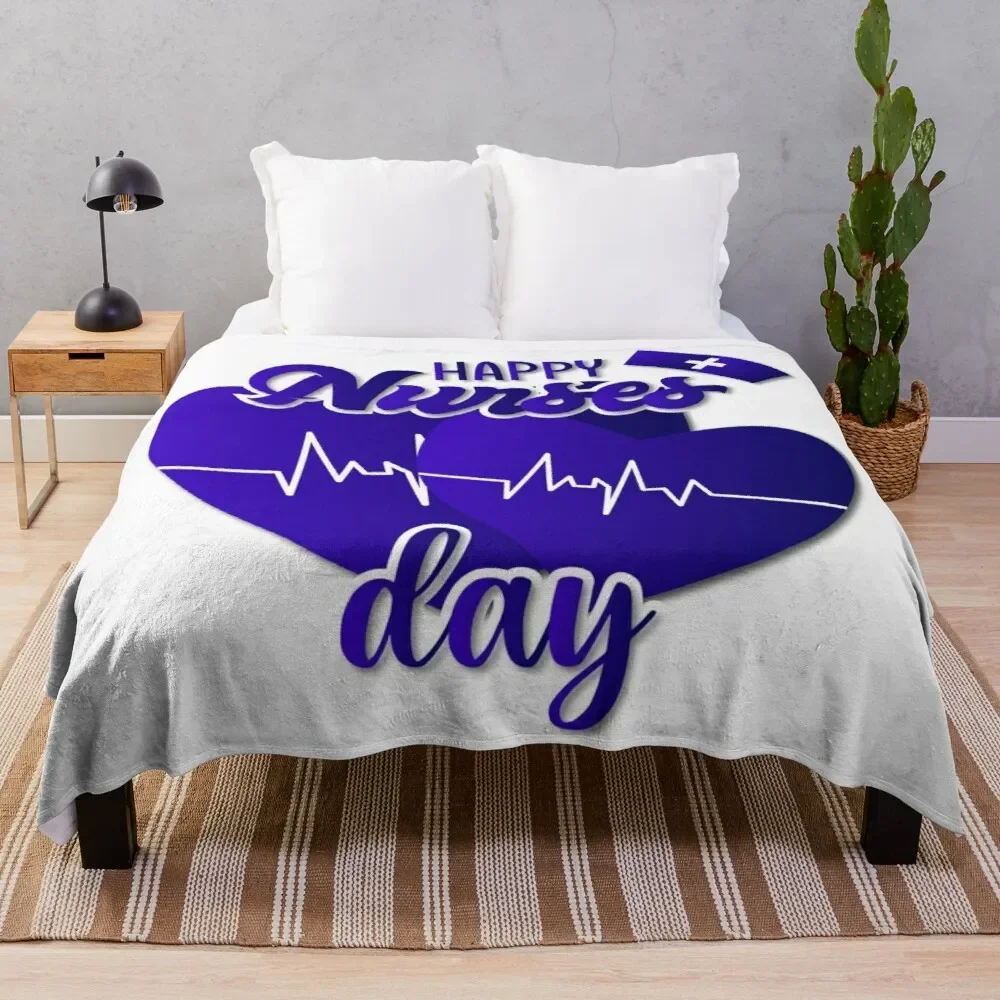 Peace Love Nurses Day Blanket, Throw Blanket for Medical Professional, Gift for Birthday Nurse Day Super Soft and Warm Blanket