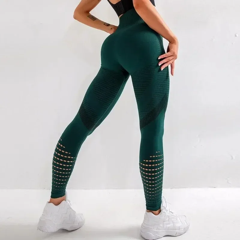 Nuove donne fitness legging a vita alta pantaloni da yoga senza cuciture gamba scava fuori design allenamento da donna corsa legging hip lift