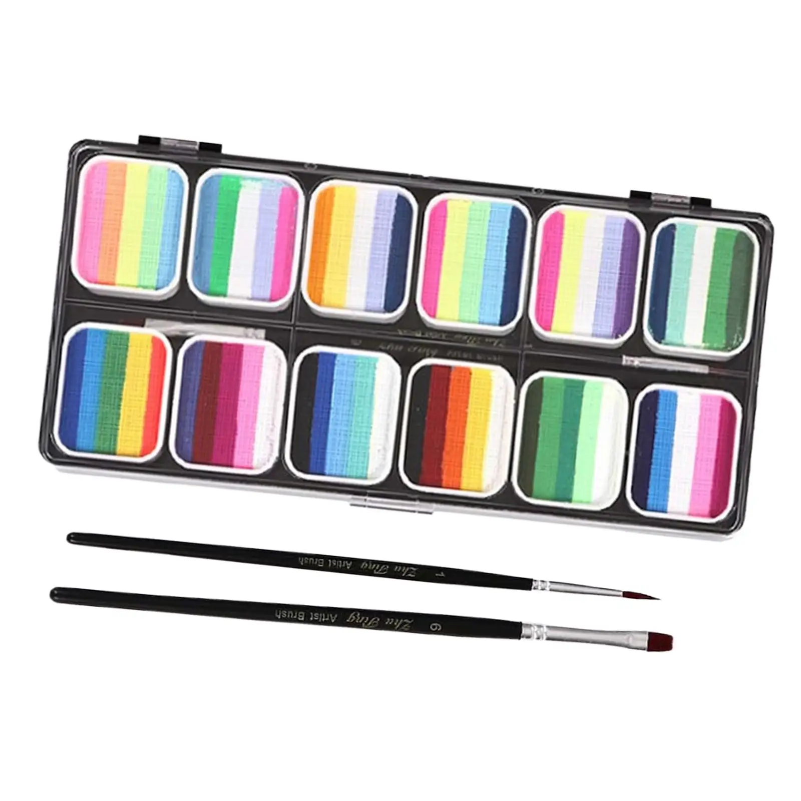 Gezichtsverf Palet Make-Up Set Met 2 Pennen Voor Festival Fancy Ball Maskerade