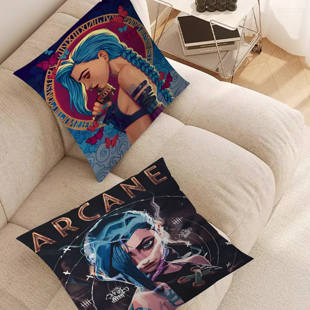 Arcane League of Legends Cushion Cover Car Throw Pillow Case For Sofa Car Christmas Gift 40x40cm 45x45cm