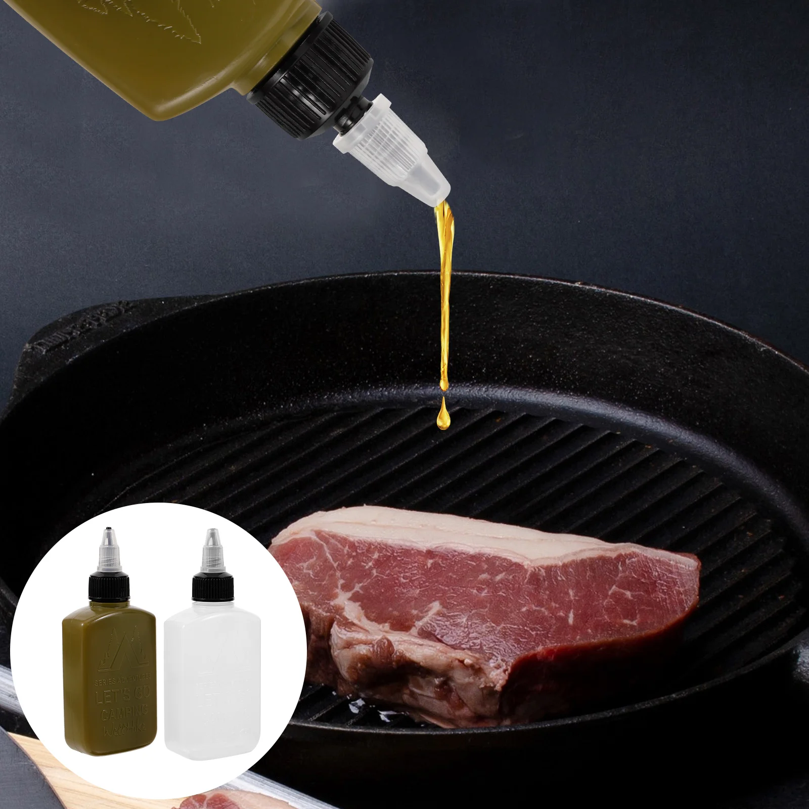 2 Pcs Small Oil Bottles and Kettles Cooking Coffee Syrup Plastic Squeeze for Liquids Portable