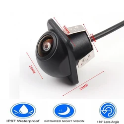 Car Rear View Camera Night Vision Reversing Auto Parking Monitor CCD Waterproof HD Video Fish Eye Lens