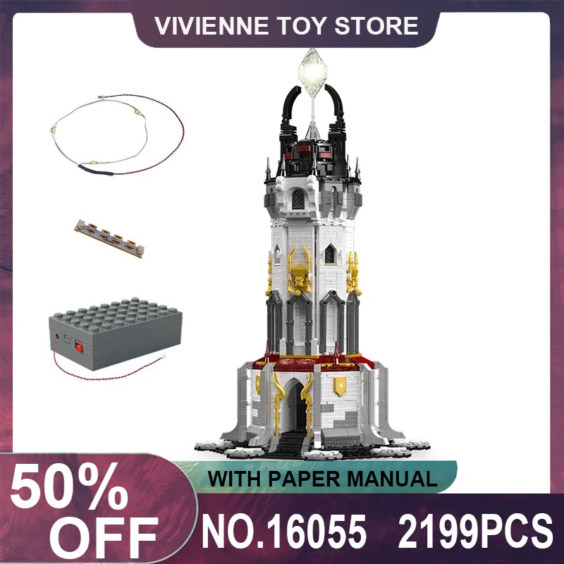 

MOULD KING 16055 MOC The Medieval Lighthouse With Led Parts Building Blocks Bricks Puzzle Toys Christmas Birthday Gifts For Kids