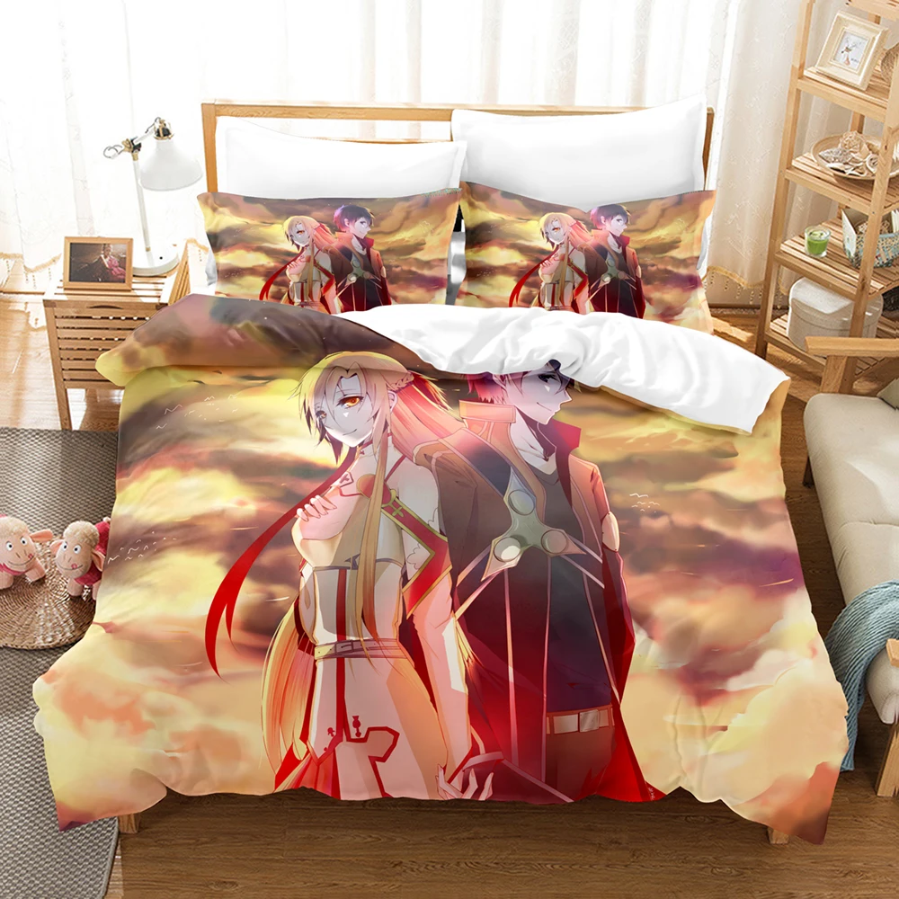 3D Print Anime Sword God Domain 2/3PCS Bedding Sets Duvet Cover Sets With Pillowcase Twin Full Queen King Bedclothes Bed Linen